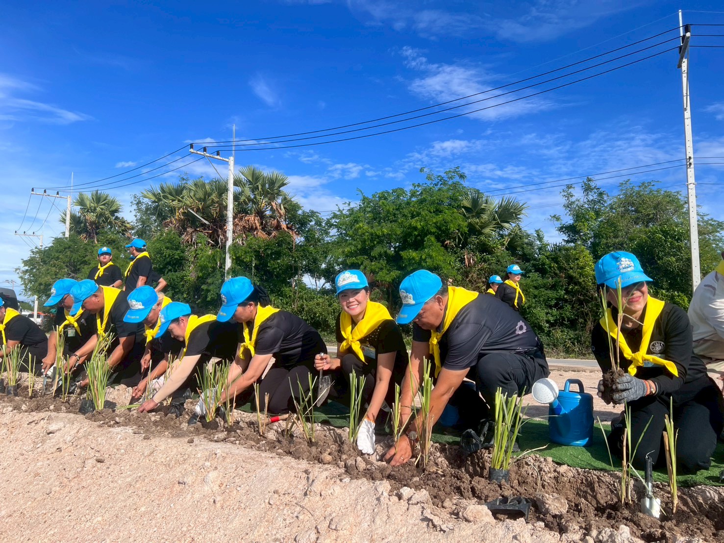 title - ปฏิรูปที่ดินจังหวัดเพชรบุรี พร้อมด้วยเจ้าหน้าที่ ส.ป.ก.เพชรบุรี ร่วมกิจกรรมจิตอาสาปลูกหญ้าแฝกรอบพื้นที่โครงการแก้มลิงลำห้วยใหญ่ อำเภอชะอำ จังหวัดเพชรบุรี
